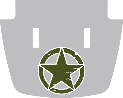 2018-2023 Wrangler JL JLU / Gladiator JT Main Hood Decal Blackout graphic design style 04 image.